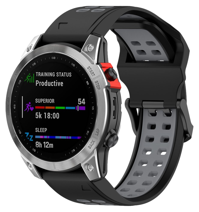 Cavum Silikone Rem til Garmin Fenix 8 / E / Tactix 8 - 47mm-Sort