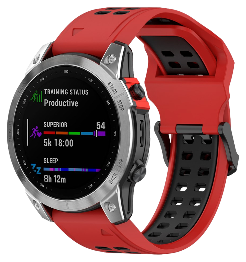 Cavum Silikone Rem til Garmin Fenix 8 / E / Tactix 8 - 47mm-Rød