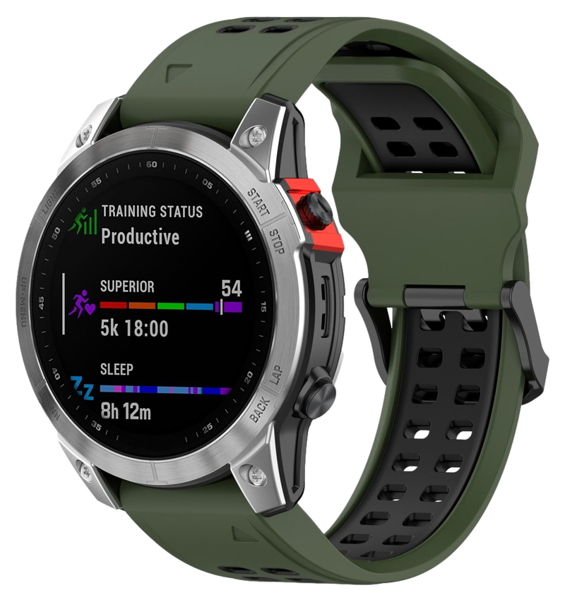 Cavum Silikone Rem til Garmin Fenix 7X / 7X Pro / 7X Solar-Mørkegrøn
