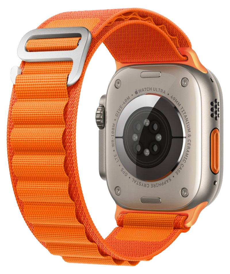 Loop Nylon Rem til Apple Watch 7 / 8 / 9 - 45mm - Str. L - Orange