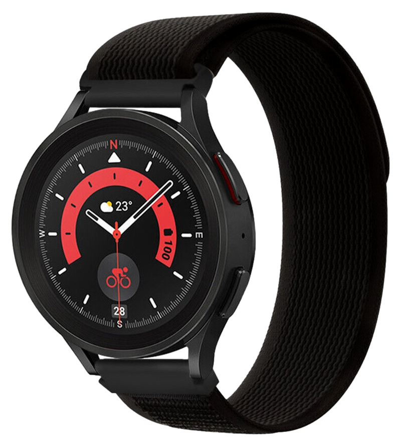 Velcro Nylon Rem til Vivoactive 4S - Sort