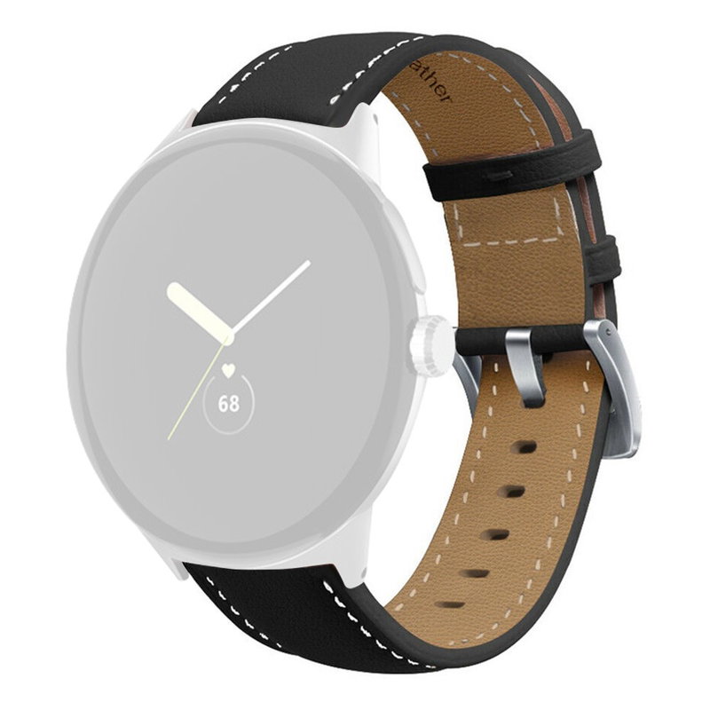 Læder Rem til Google Pixel Watch 2/3 41mm - Sort