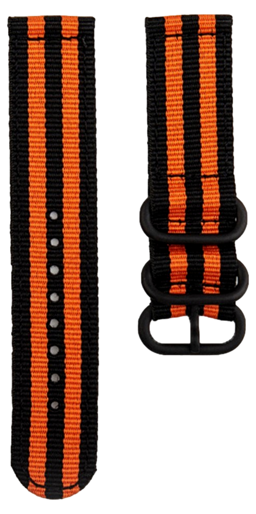 Nato Rem til Garmin Forerunner 265 46mm / 965 - Orange / Sort - striber