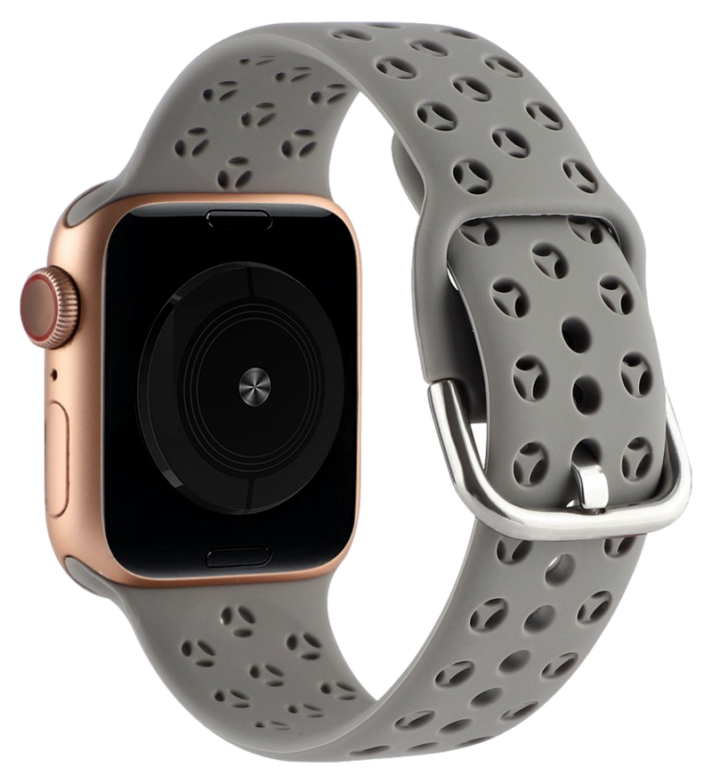 Hullet Silikone Sportsrem til Apple Watch 1 / 2 / 3 - 38mm - Grå