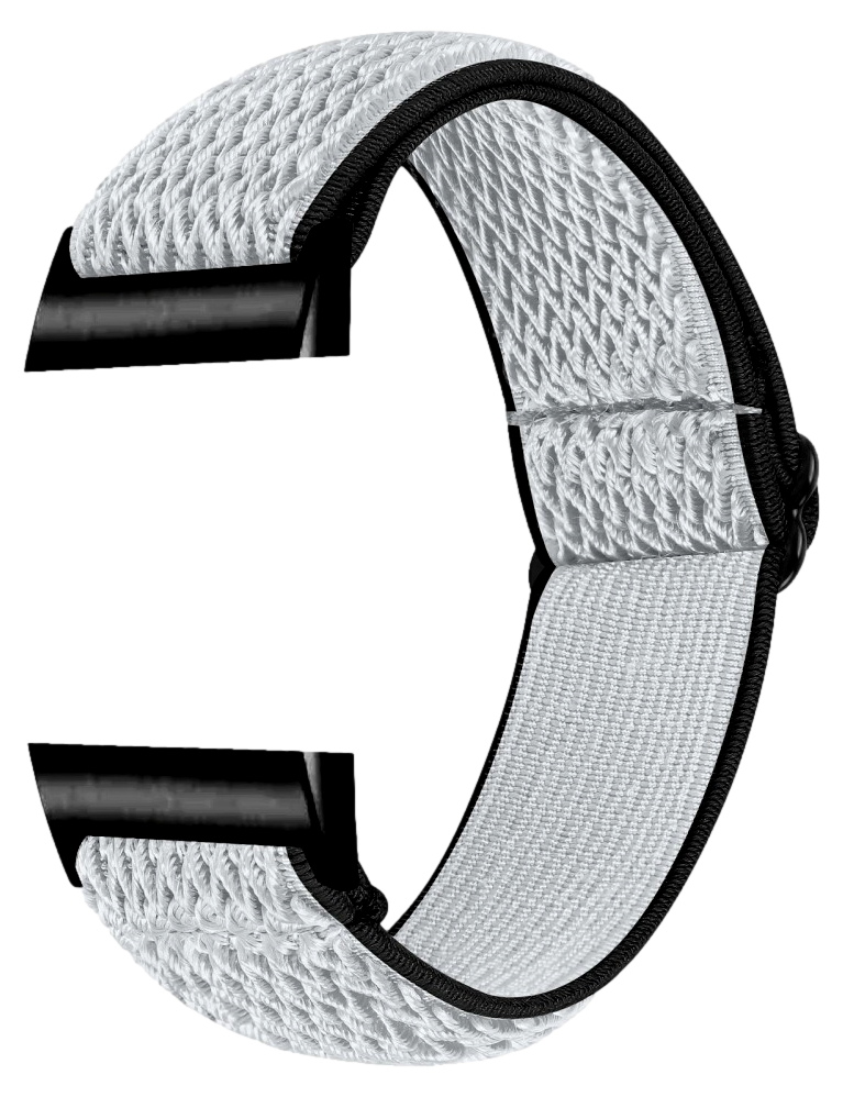 Elastisk Nylon Rem til Fitbit Charge 3 / 4-Sort / Hvid