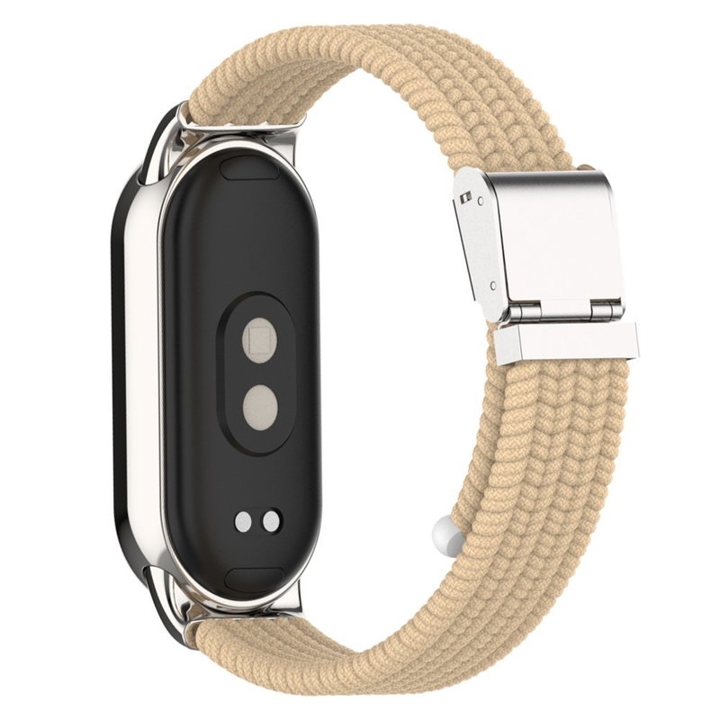 Flettet Nylon Rem til Xiaomi Smart Band 8, Urrem med Quick-Release og Metal-Spænde