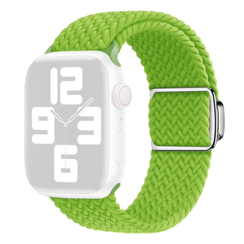 Flettet Nylon Rem til Apple Watch 7 - 45mm - Lysegrøn