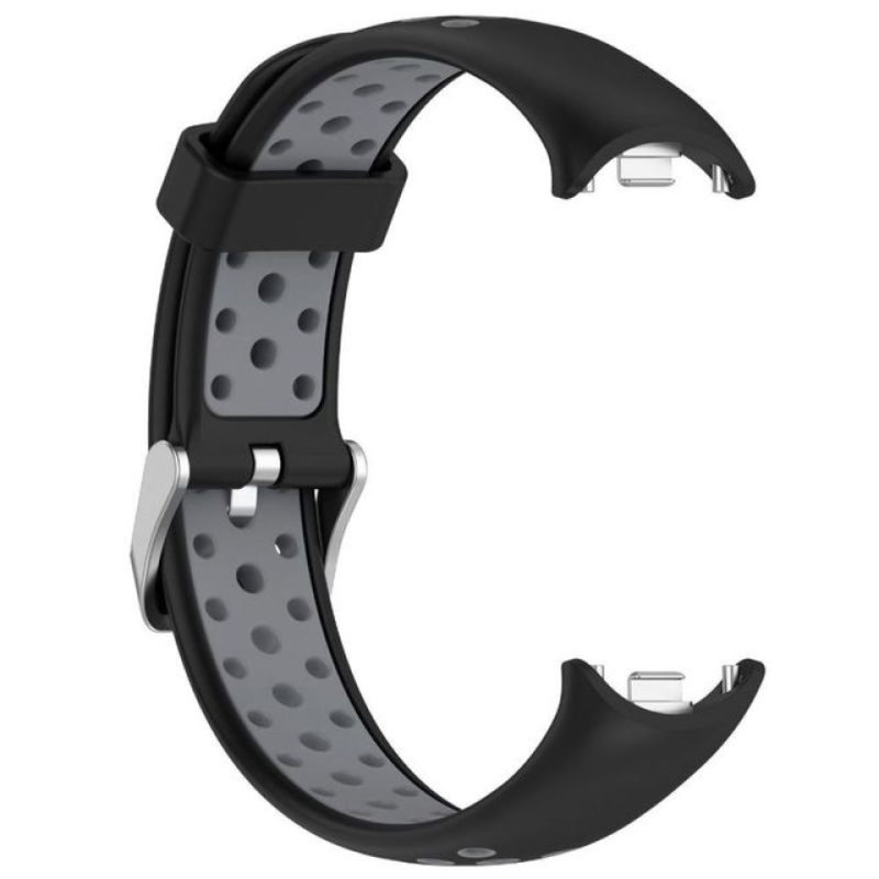 Silikone Sportsrem til Xiaomi Smart Band 8, To-farvet Urrem til Sport-Sort / Grå