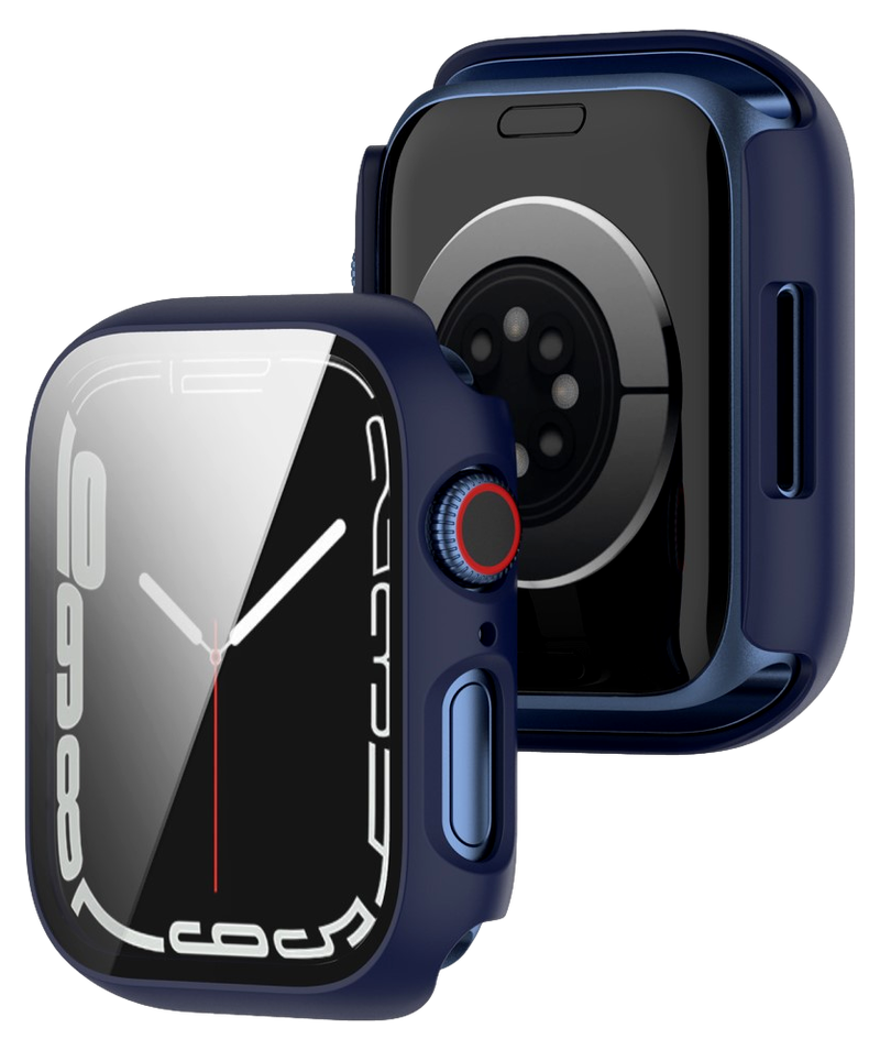 Cover med skærmbeskyttelse til Apple Watch 7 - 41mm-Mørkeblå