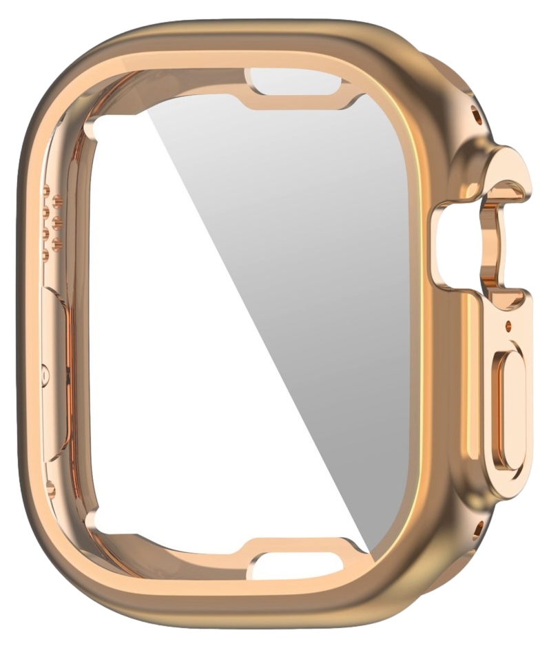 TPU Cover med Beskyttelsesglas / Skærmbeskyttelse til Apple Watch Ultra-Guld