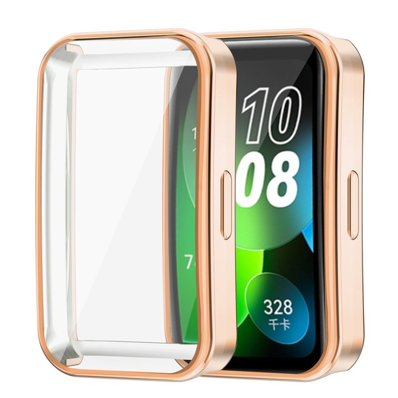 Cover med Beskyttelsesglas / Skærmbeskyttelse til Huawei Band 8-RosaGuld