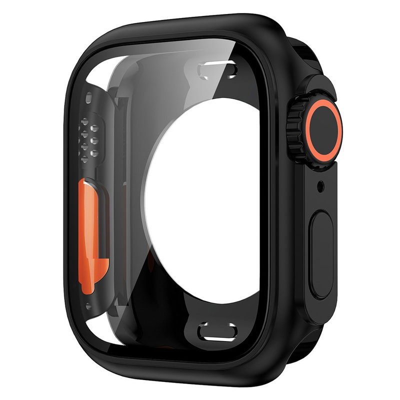 Cover med Beskyttelsesglas / Skærmbeskyttelse til Apple Watch 7 / 8 / 9 - 45mm-Sort