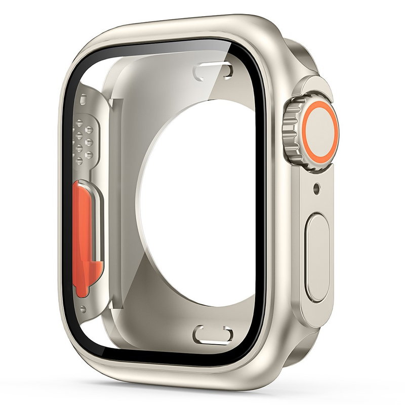 Cover med Beskyttelsesglas / Skærmbeskyttelse til Apple Watch 7 / 8 / 9 - 45mm-Champagne