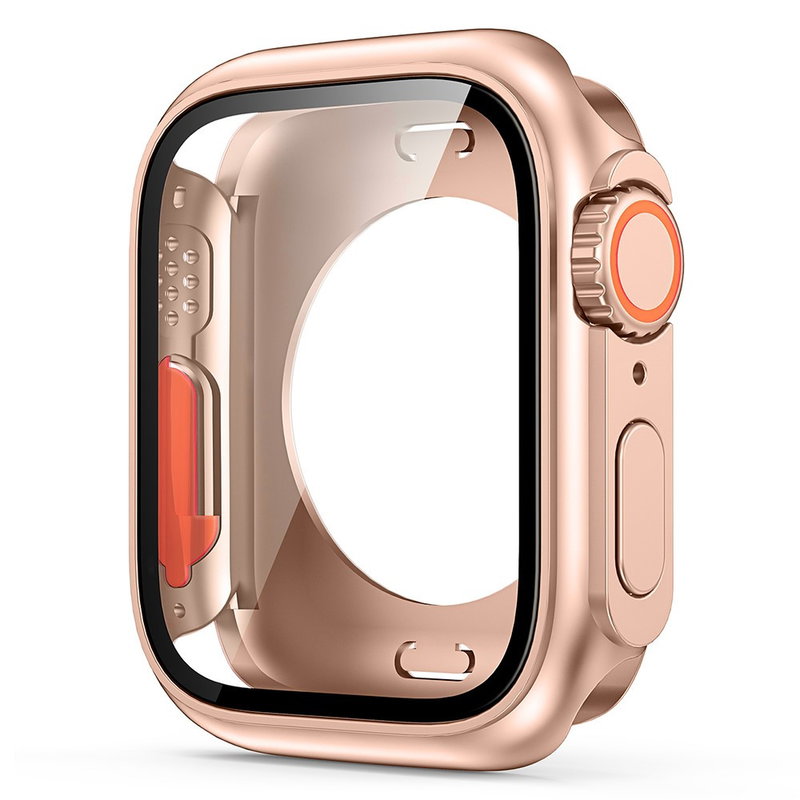 Cover med Beskyttelsesglas / Skærmbeskyttelse til Apple Watch 7 / 8 / 9 - 41mm-RosaGuld