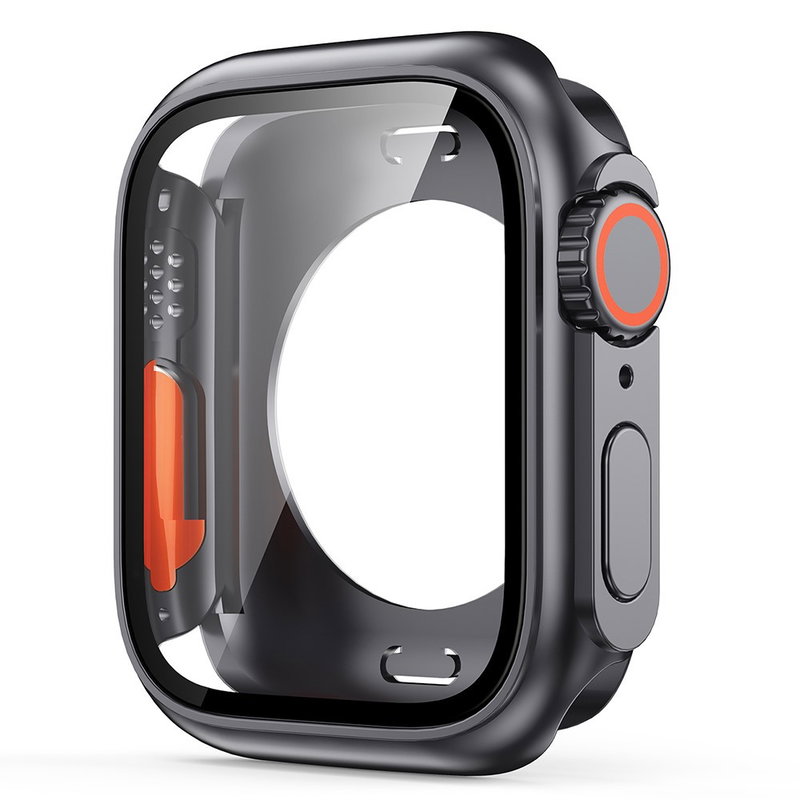 Cover med Beskyttelsesglas / Skærmbeskyttelse til Apple Watch 7 / 8 / 9 - 41mm-Mørkegrå