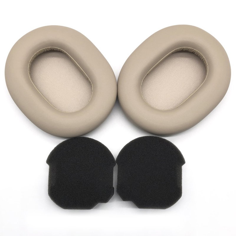 1 sæt Bløde Læder Ørepuder til Sony WH-1000XM5-Beige