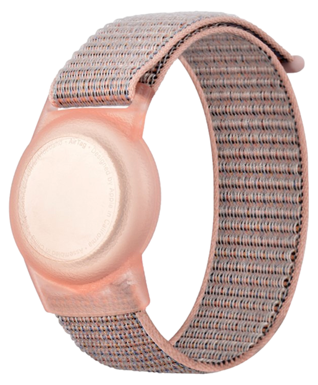Nylon Armbånd til Apple AirTags - Str. L-Rosa