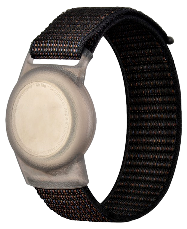 Nylon Armbånd til Apple AirTags - Str. L-Sort