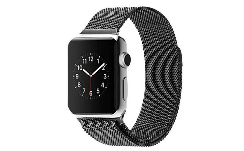 Mesh Urlænke i Rustfrit Stål til Apple Watch 8 / 9 41mm - Sort