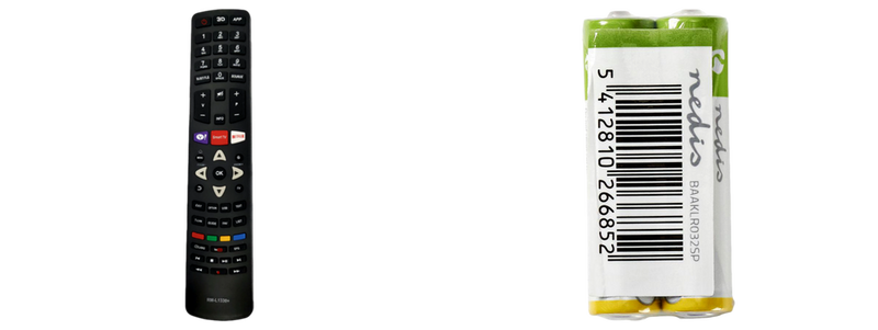 Pakke m. 1stk Universal Fjernbetjening til Thomson TV & 1stk 2-Pak AAA Batterier