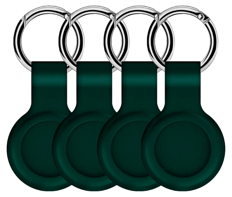 4 Stk. Silicone Nøglering til Apple AirTags-Mørkegrøn