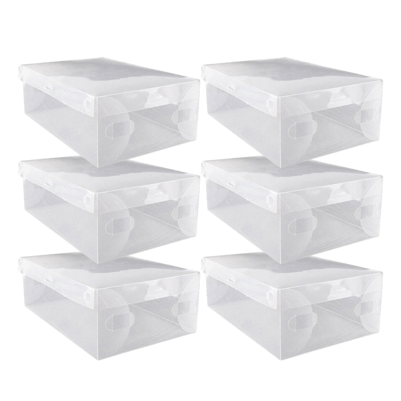 6 stk Skokasser / Sneaker Boxes i Gennemsigtig Plastik