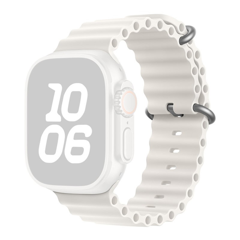 Wave Silikone Rem til Apple Watch 38 / 40 / 41mm-Hvid