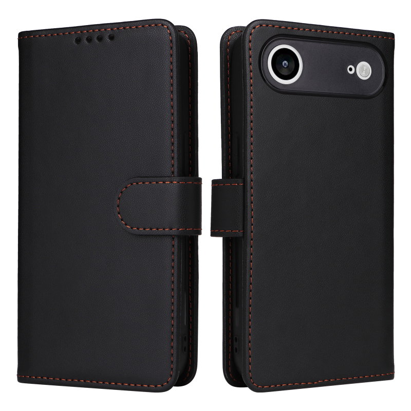 iPhone Air Flip Cover i Læder med Aftageligt Cover - Sort