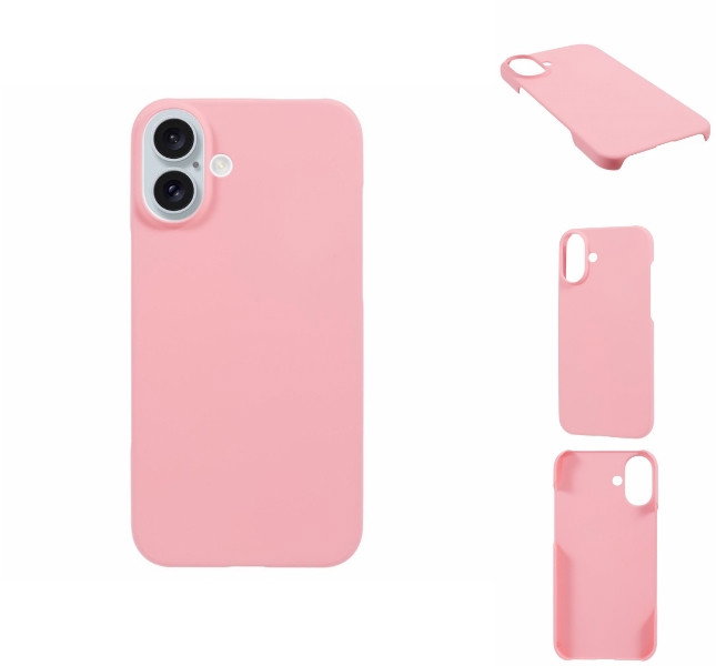 Lyserødt iPhone 16 stødsikkert cover med gummibelægning