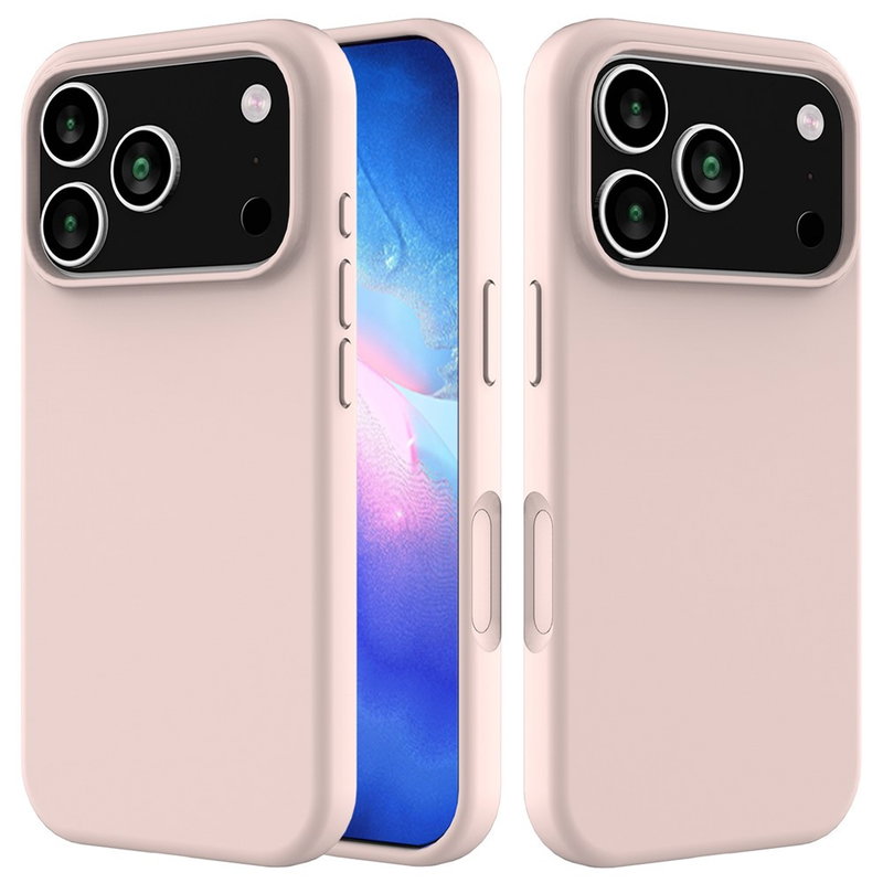 Soft Matte iPhone 17 Pro Silikone Cover med Blød Inderside - Lyserød
