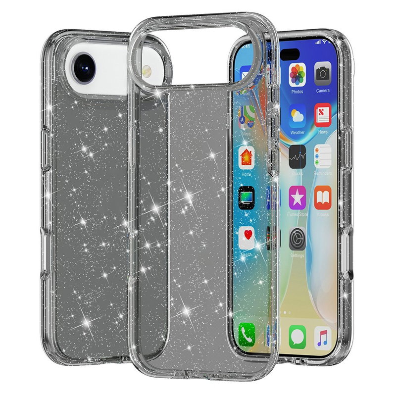 iPhone Air Gennemsigtigt Cover Med Glimmer - Sort
