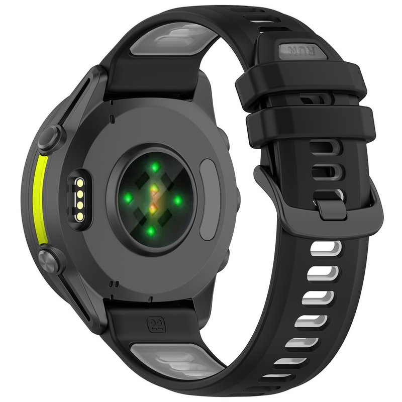 Silikone Rem til Garmin Forerunner 970 / 570 47mm / 265 – Sort / Grå