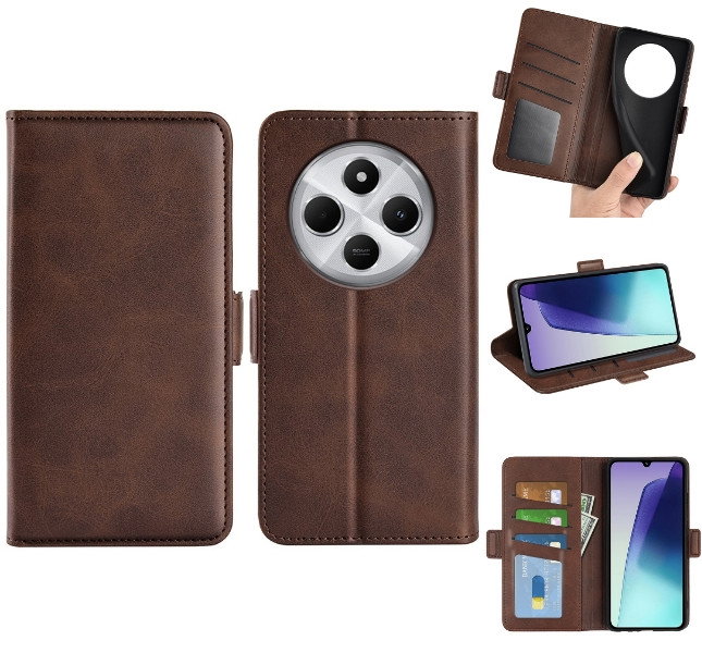 Xiaomi Redmi 14C læder tegnebog cover forfra