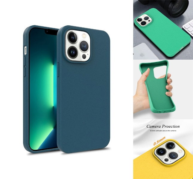 Biologisk nedbrydeligt iPhone 16 Pro Max cover - blåt