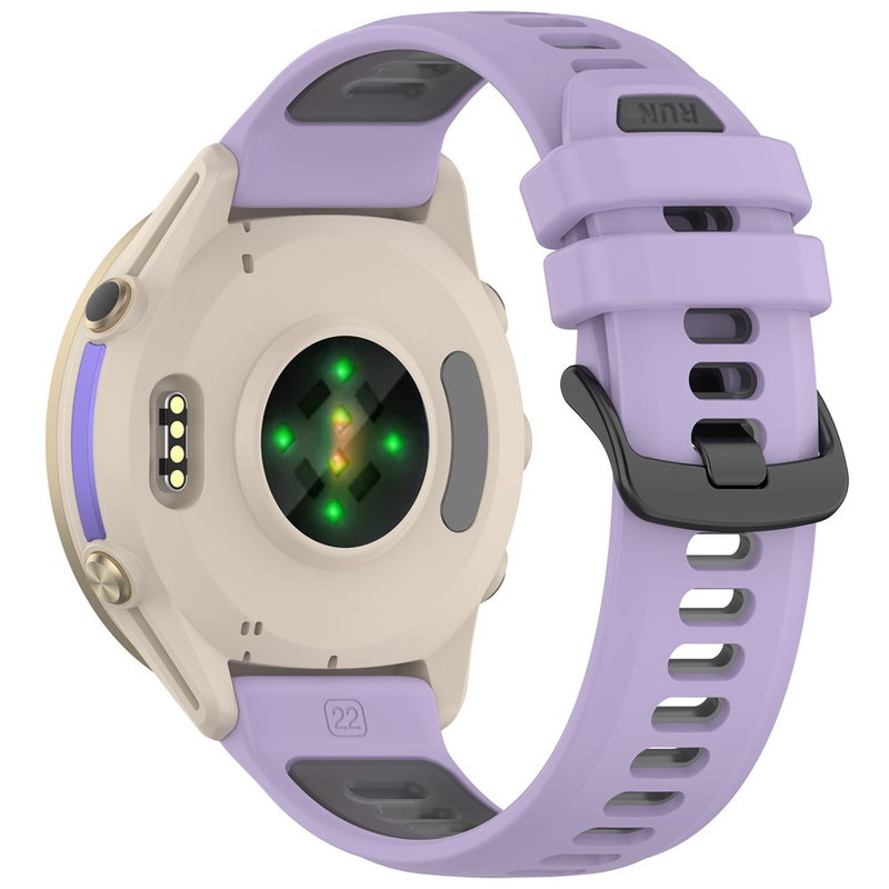 Silikone Rem til Garmin Forerunner 970 / 570 47mm / 265 – Lilla / Sort