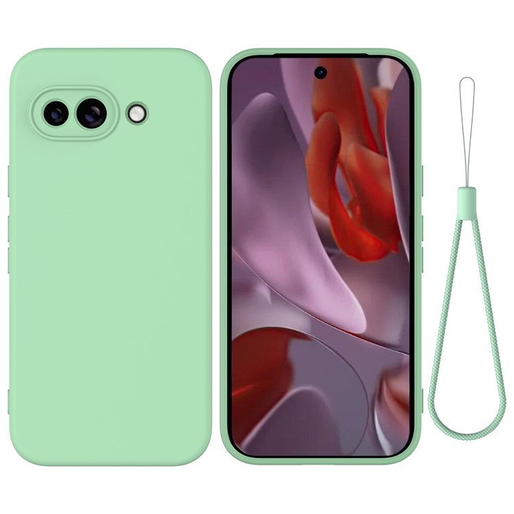 Google Pixel 9a Silikone Cover med Håndrem - Grøn