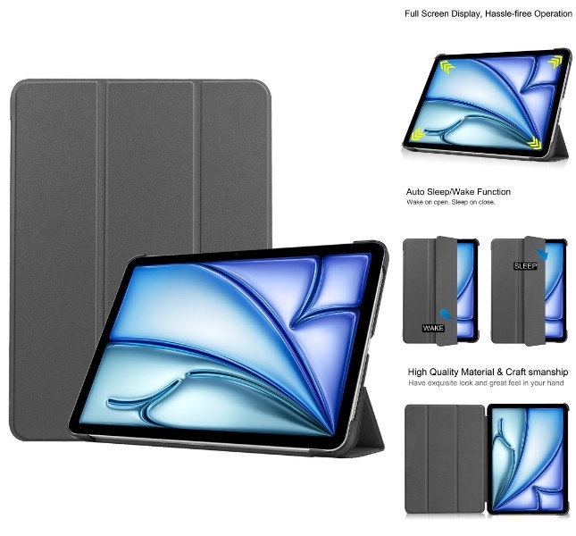 Gråt iPad Air 13 (2024) cover forside