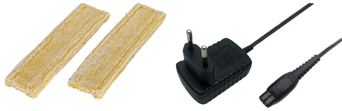 2 Stk Klude & 1 Stk Oplader til Kärcher WV1 / WV2 / WV5 / WV6 Vinduesvasker