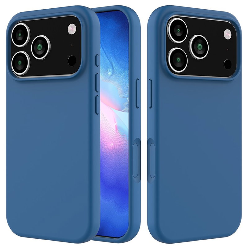 iPhone 17 Pro Silikone Cover med Blød Inderside - Blå
