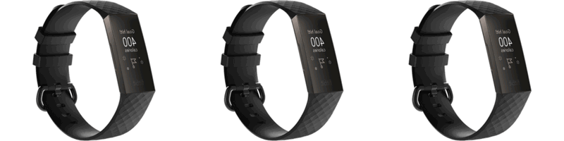 3x Silicone rem til Fitbit Charge 3 / 4 Sort