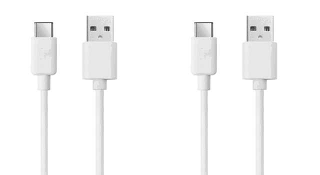 2x USB til USB-C kabel-Hvid