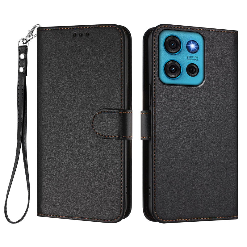 Flip Cover til Motorola Moto G75 5G med Kortholder - Sort