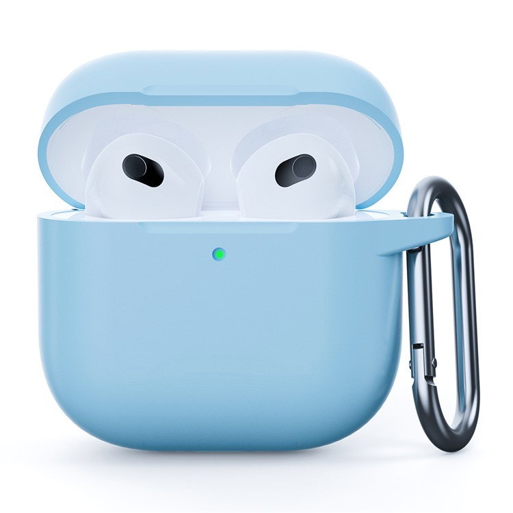 Lyseblåt silikoneetui til AirPods 4
