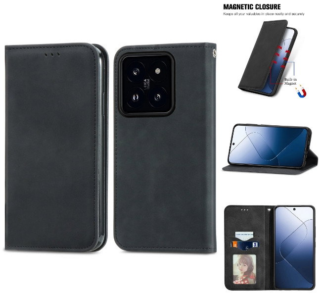 Xiaomi 14T mobilcover i grå læderlook