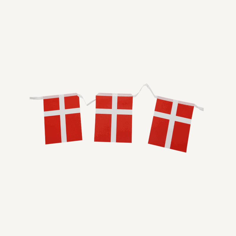 2,5m Flagguirlande med 8 Store Flag til Fødselsdag