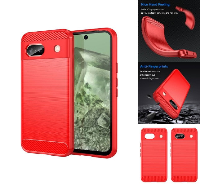 Rødt TPU telefoncover til Google Pixel 8a forside