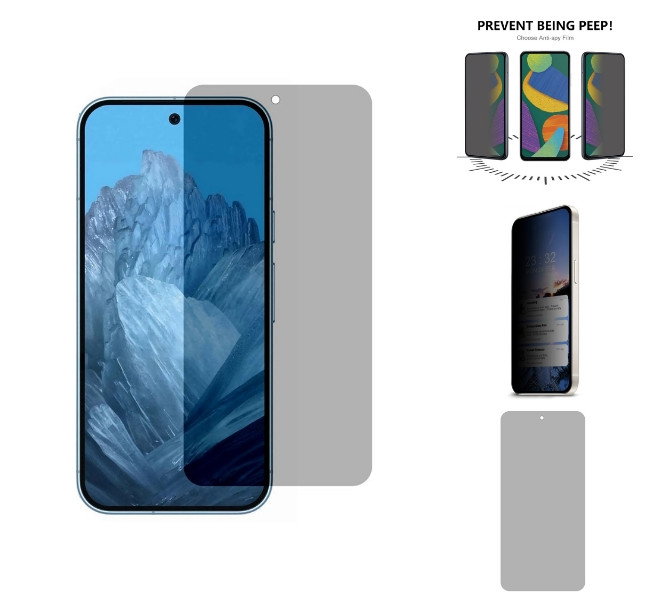 Skærmbeskyttelsesglas til Google Pixel 9 med privacy filter