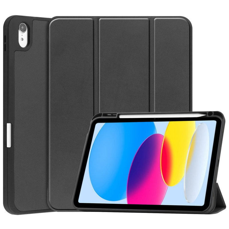 iPad 10.9\" (2022/2025) Cover med Stativ & Pen-holder – Sort
