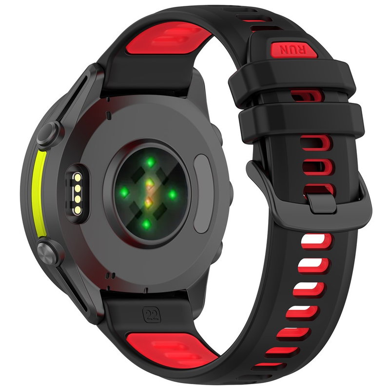 Silikone Rem til Garmin Forerunner 970 / 570 47mm / 265 – Sort / Rød