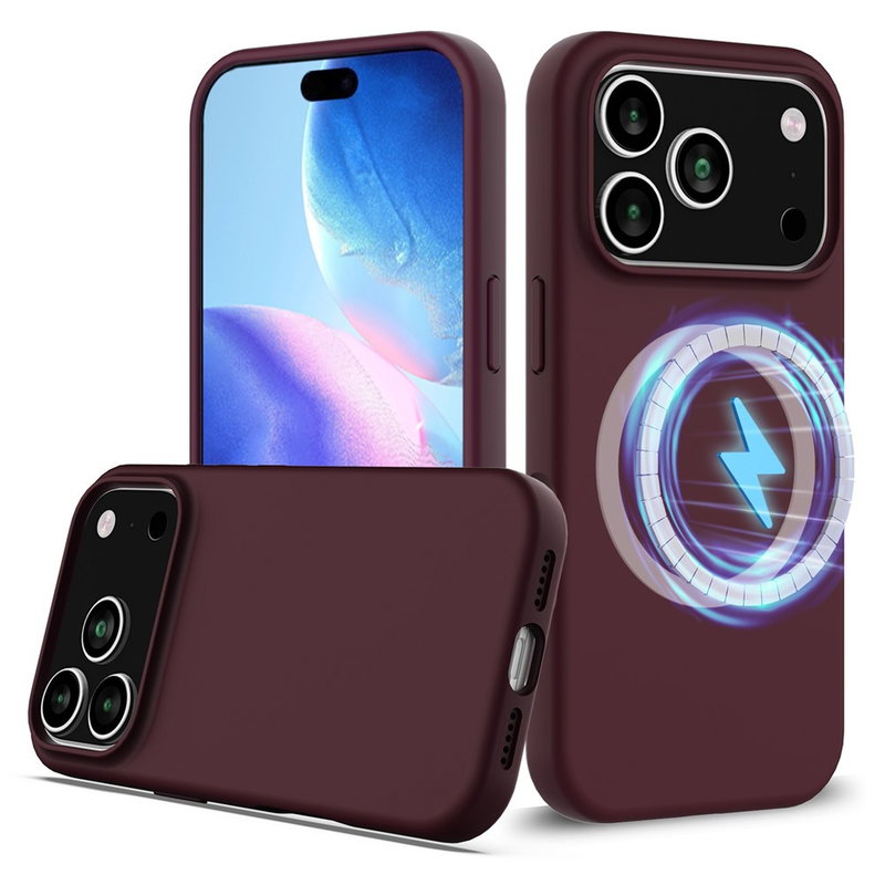 iPhone 17 Pro Max Silikone Cover med MagSafe - Mørkerød